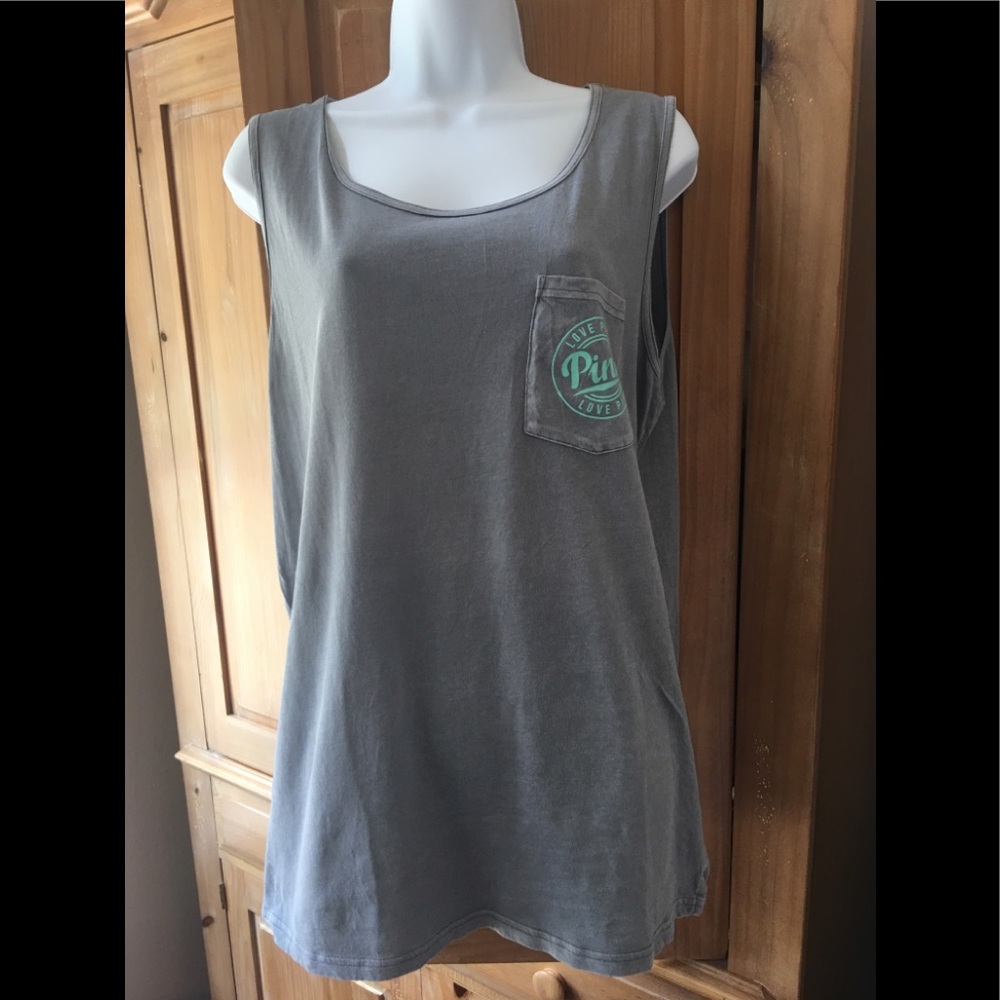 Vintage Gray PINK Tank Top Size Large